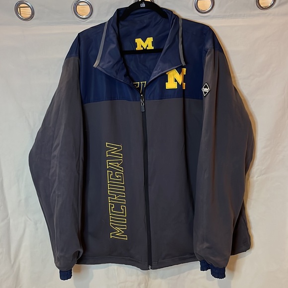 Men’s Franchise Club Men’s University of Michigan Reversible Baseball Zip Up-XL - Picture 2 of 12